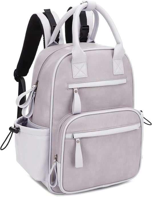 JESSIE & JAMES Saturday EDC Diaper Bag Backpack Multi Function Diaper Bag with Changing Pad & Stroller Straps_Grey