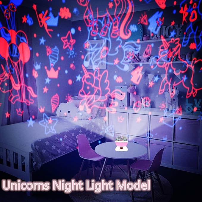 Unicorn Projector Night Light Lamps for Girls boys bedroom Toys for Age 6-8, Unicorns Night Lights with Timer birthday Children's Day Gifts for Kids Light Projector for Room Decor