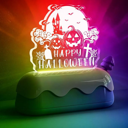 LOHAS Halloween Night Light for Kids, Pumpkin Night Lights, USB Rechargeable, Color Changing RGB, Lamp for Adults, Children, Room Décor