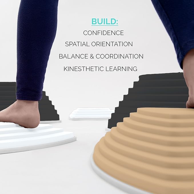 JumpOff Jo - Rocksteady - Balance & Coordination Enhancing Blocks and Stepping Foam Stones, Sensory Toys for Kids - Indoor and Outdoor Obstacle Course