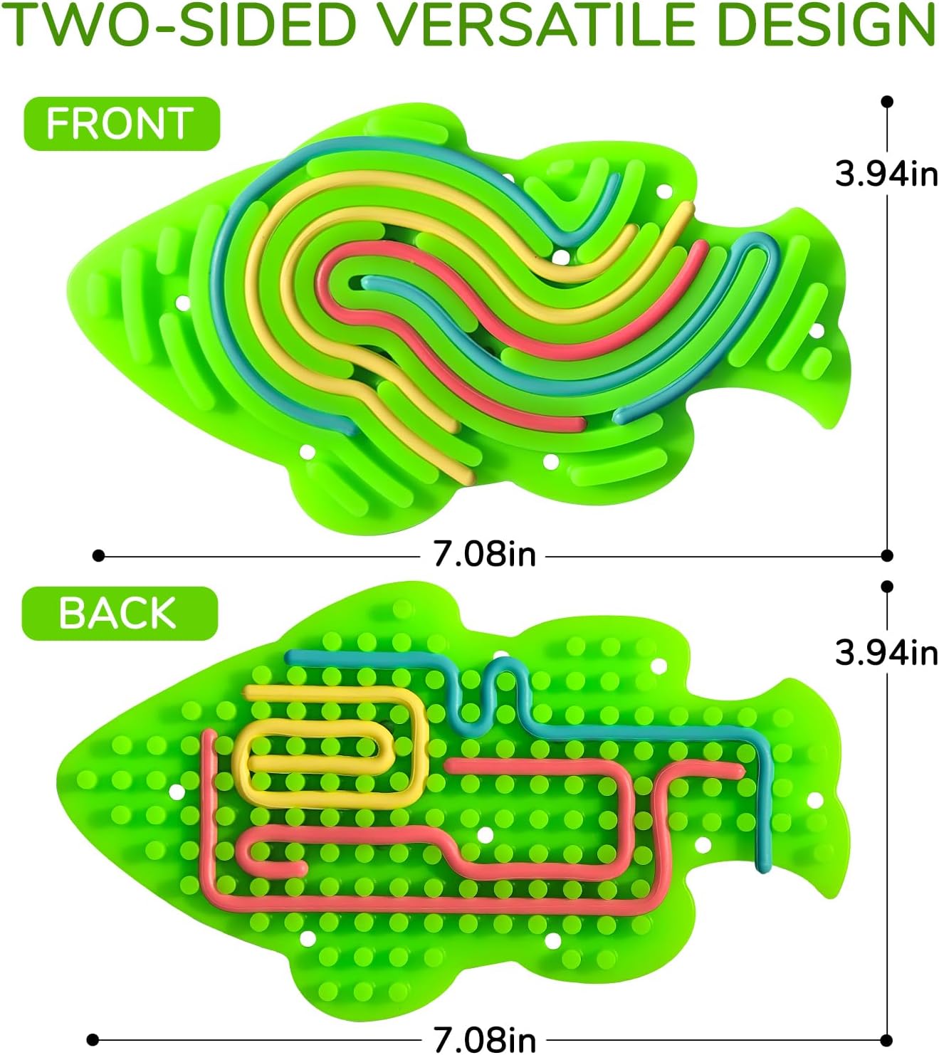 Sensory Activity Board Toy for Kids - Silicone Fidget Toy Silent with Portable Bag for Calming, Stress, Anxiety, ADHD & Autism,Ideal for Age 3+, Quite Travel Toys with 18 Strings for Children Teens