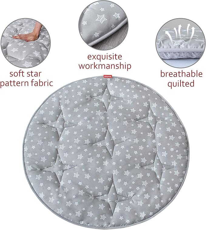 Baby Play Mat, Pop Up Play Tent Mat, Kids Padded Floor Mat Round, Anti Slip Kids Play Tents Indoor Playhouses Mat, 40"x40" Round Area Rug, Pop Up Toddlers Play Pad