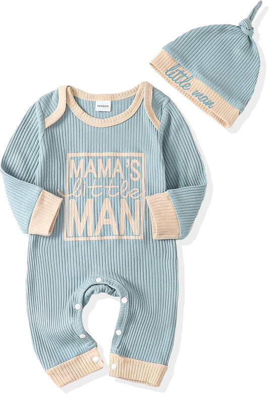 NZRVAWS Baby Boy Clothes Preemie Infant Boy Bear Outfits Jumpsuit Bodysuit Letter Print Romper