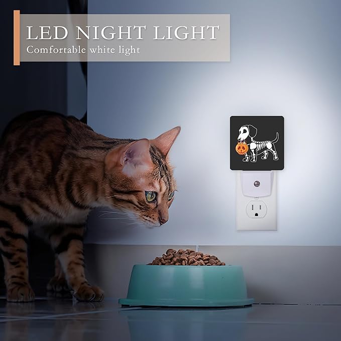 Night Light,Halloween Dachshund Dog Night Lights Plug into Wall for Boys Girls Bedroom Decorative Half Round Nightlight Led Lamp 0.5W Sleep Friendly