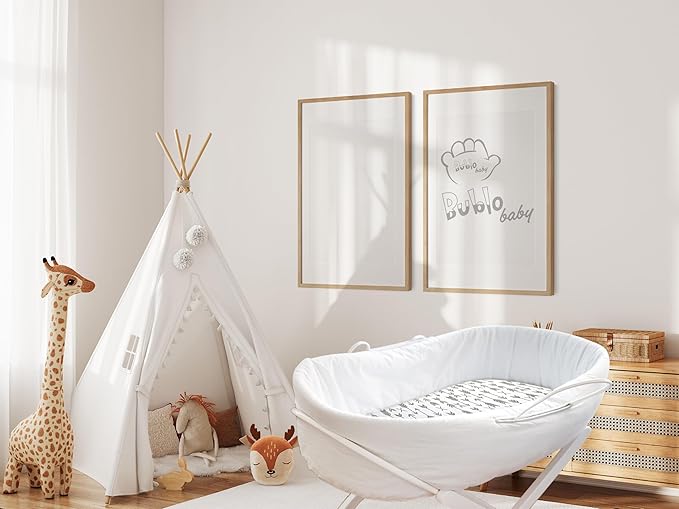 Bassinet Sheets for Baby Girl & Boy – 3-Pack Soft Fitted Bassinet Sheets, Organic Cotton, Breathable & Cozy, Fits 32x16x4 Inch Rectangle, Oval & Hourglass Mattresses (Grey/White)