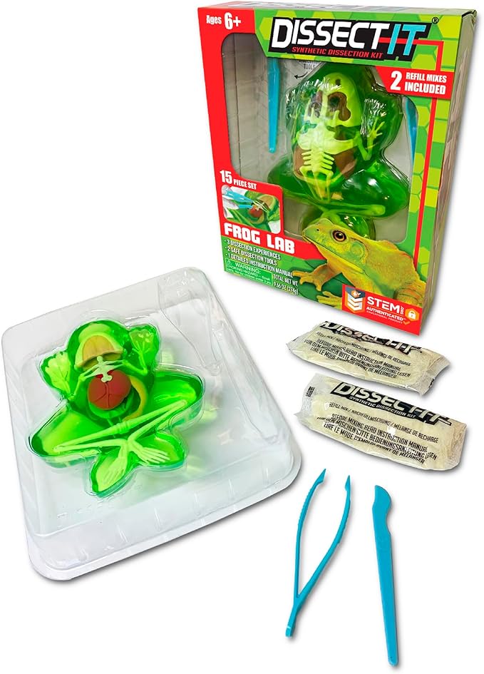 Dissect-It Simulated Synthetic Lab Dissection Toy, STEM Projects for Kids Ages 6 and Up, Animal Science, Biology, Anatomy Home Learning Kit, Great for Young Scientists! – Frog