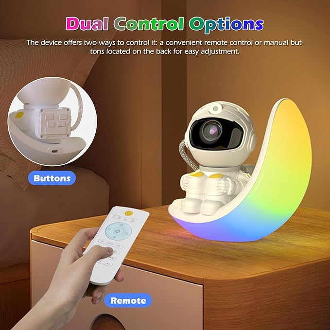 Galaxy Projector - Astronaut Galaxy Projector with Built In Speaker, Remote Star Projector for Bedroom & Ceiling, Night Light for Kids, Adults, Party/Room Decor, Christmas/Birthday Gift