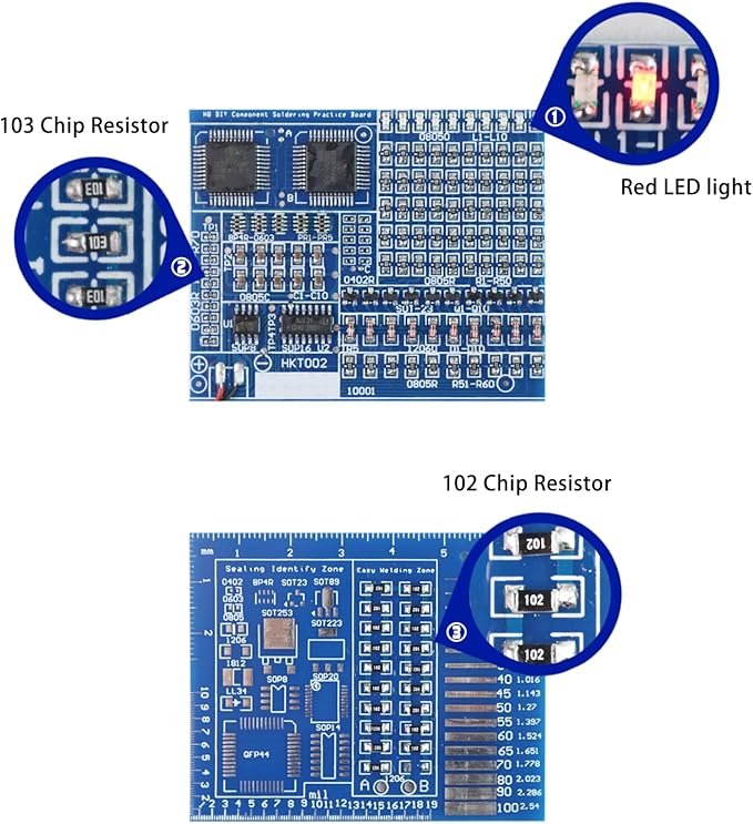 Soldering Practice Kit DIY Senior Two-sided SMD 1-row Red Flash LED Plug-in Circuit Kit Learn Soldering Kit For Beginners