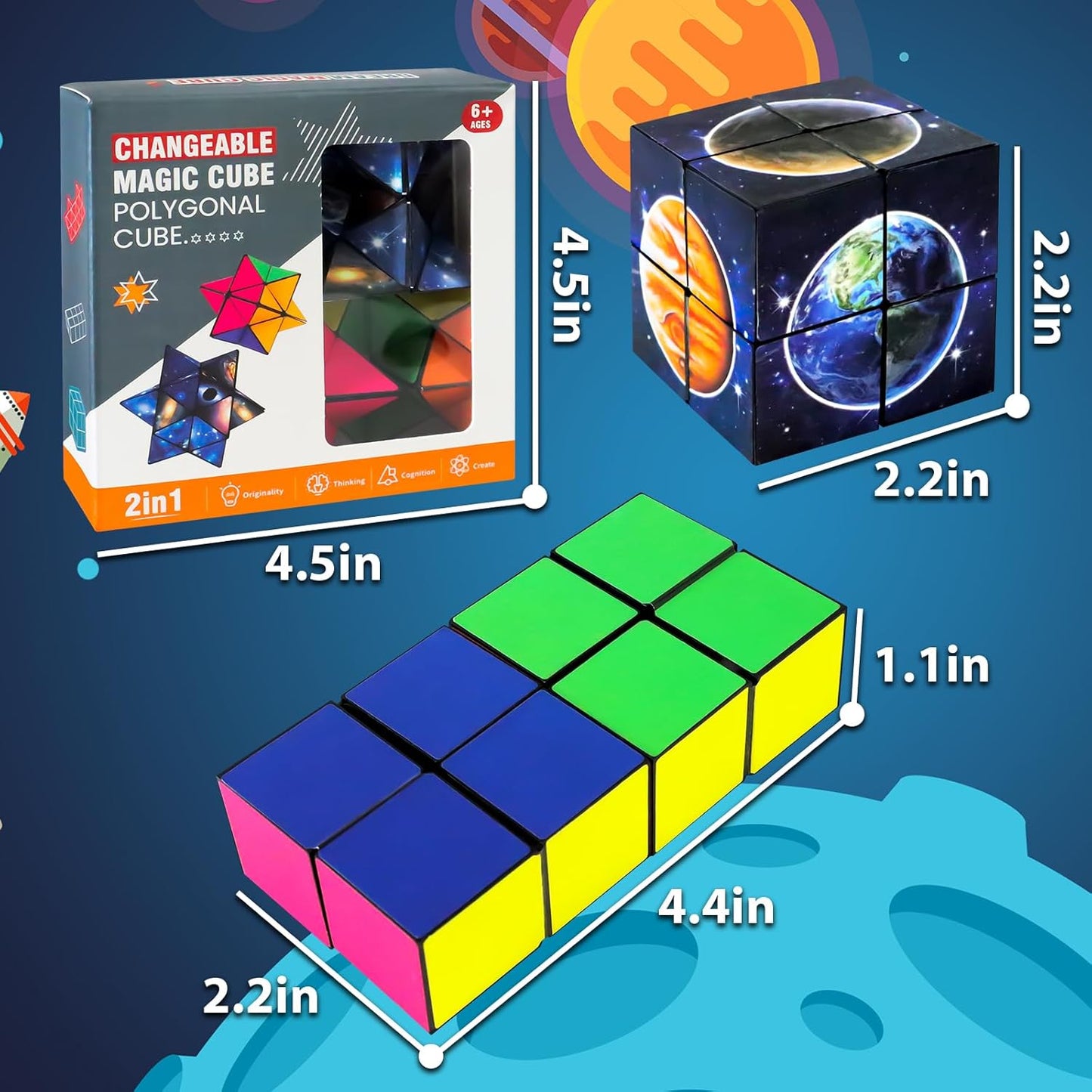 Toys for Boys Age 6-12 Birthday Gifts for 6 7 8 9 10 Year Old Boy Girls, Fidget Toys Infinity Cubes for Kids 8-12 Cool Fun Magic Cube for Boys Ages 10-12 Years Old Gift Ideas for Teen
