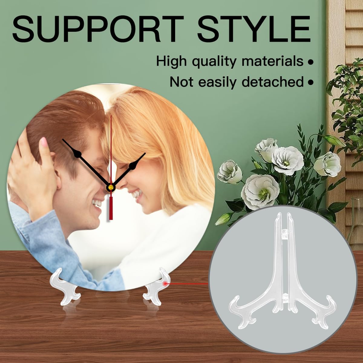 Generic Custom Clocks for Walls Personalized Picture Hanging Time Clocks Customize Gifts for Kitchen Bathroom Home Wedding Friend Family Lover, 10inch-25cm