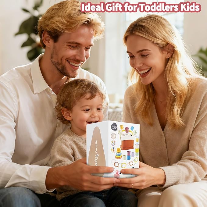 Shape Sorters Baby Toys 5 in 1 Montessori Toy for 6-48 Months Stacking Cups,Rings Toy Links,Soft Stacking Rings,Blocks Set,Soft Animals Toys Shape Sorters for Toddlers 1-3