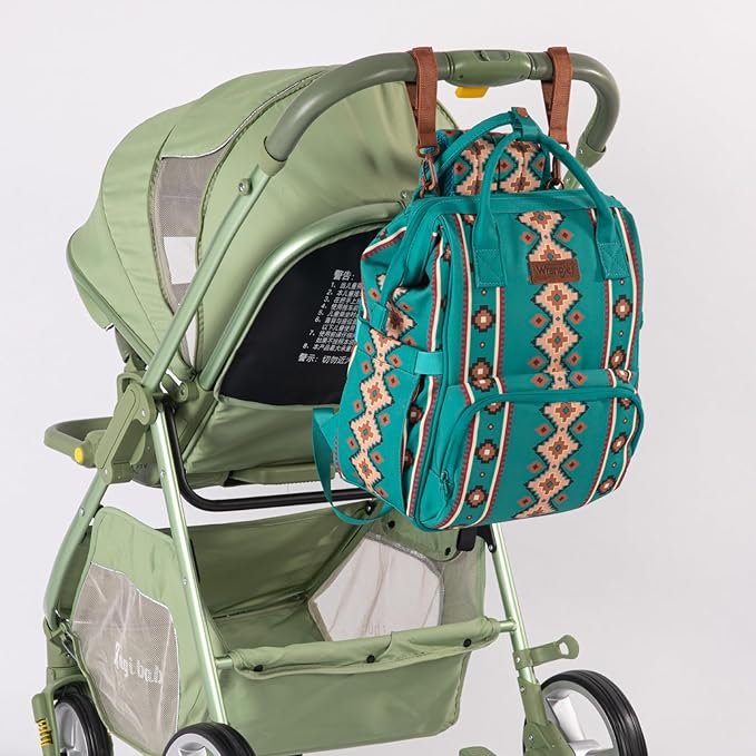 Montana West Wrangler Callie Diaper Bag Backpack with Stroller Straps Multifunction Baby Travel Bag WG2204-9110GN