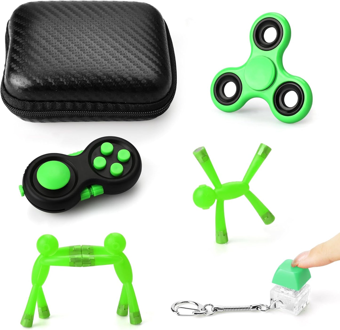 Fidget Toys, Fidget Party Favors for Kids, Goodie Bag Stuffers, Treasure Box Toys for Classroom , Fidget Toys for Adults Anxiety (Green)