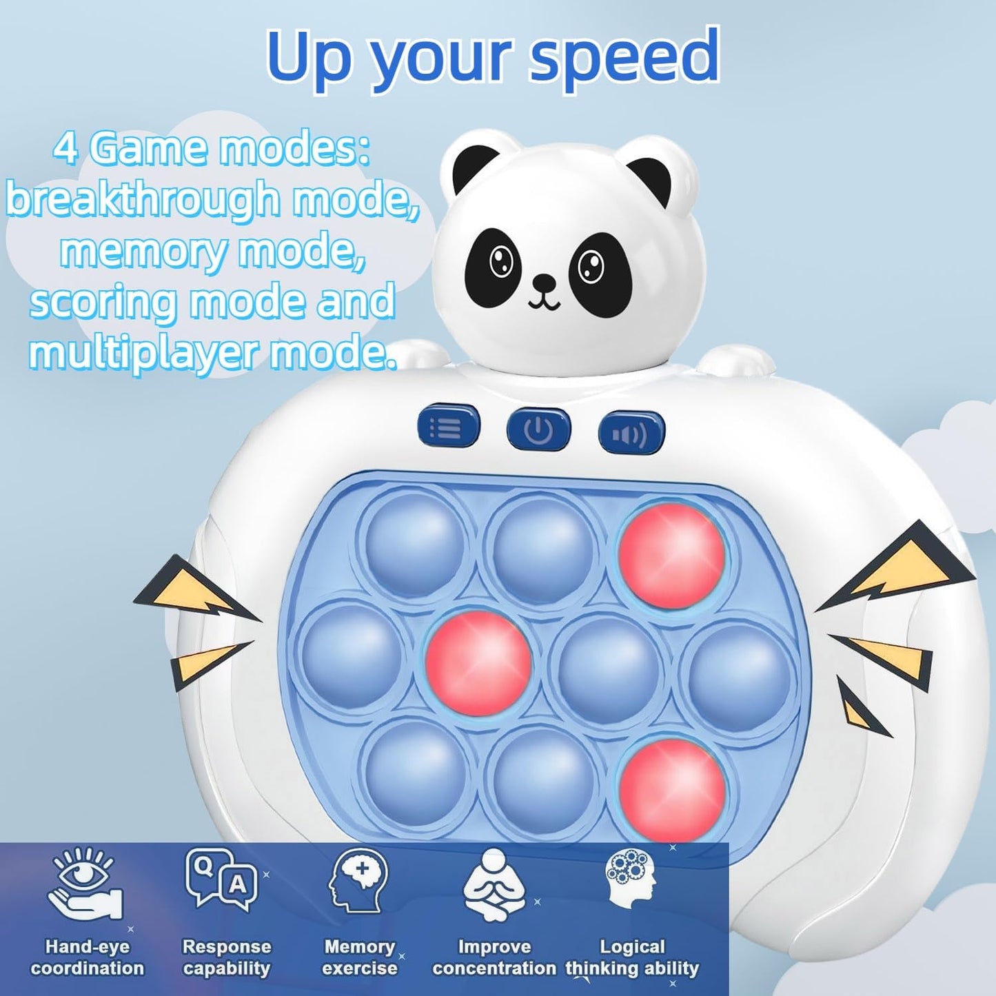 Fast Push Game,Push Game Fidget Toys,Handheld Game Console for Kids,4 Modes Games,That Exercises Reaction Ability and Improves Concentration | Gift Ideas for Kids (Panda)