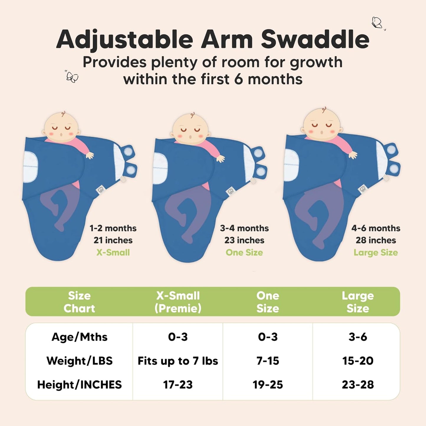 3-Pack Organic Baby Swaddle Sleep Sacks - Swaddles for Newborns, Infant 0-3 Months, Baby Girls, Boys, Soft & Snug Newborn Sleep Sack, Nursery Swaddling Blankets (Frost)