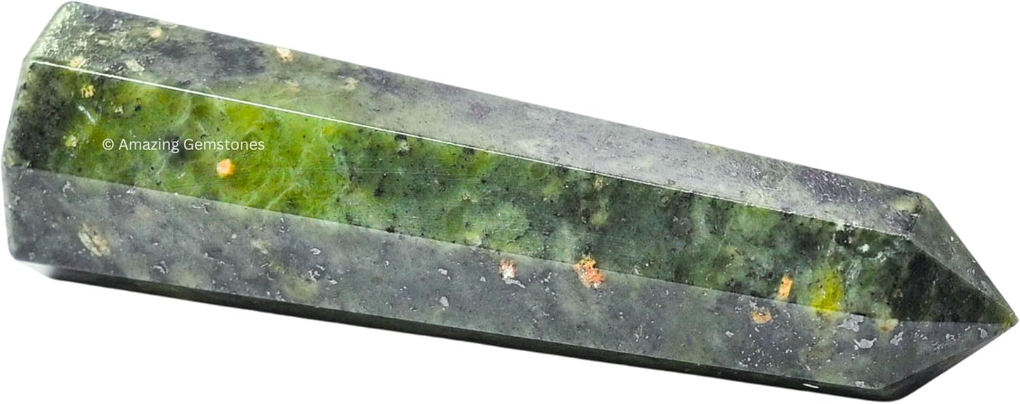 Amazing Gemstone Green Jade Crystal Towers - Natural Healing Crystal Point Obelisk for Reiki Healing and Crystal Grid (3 Inch)