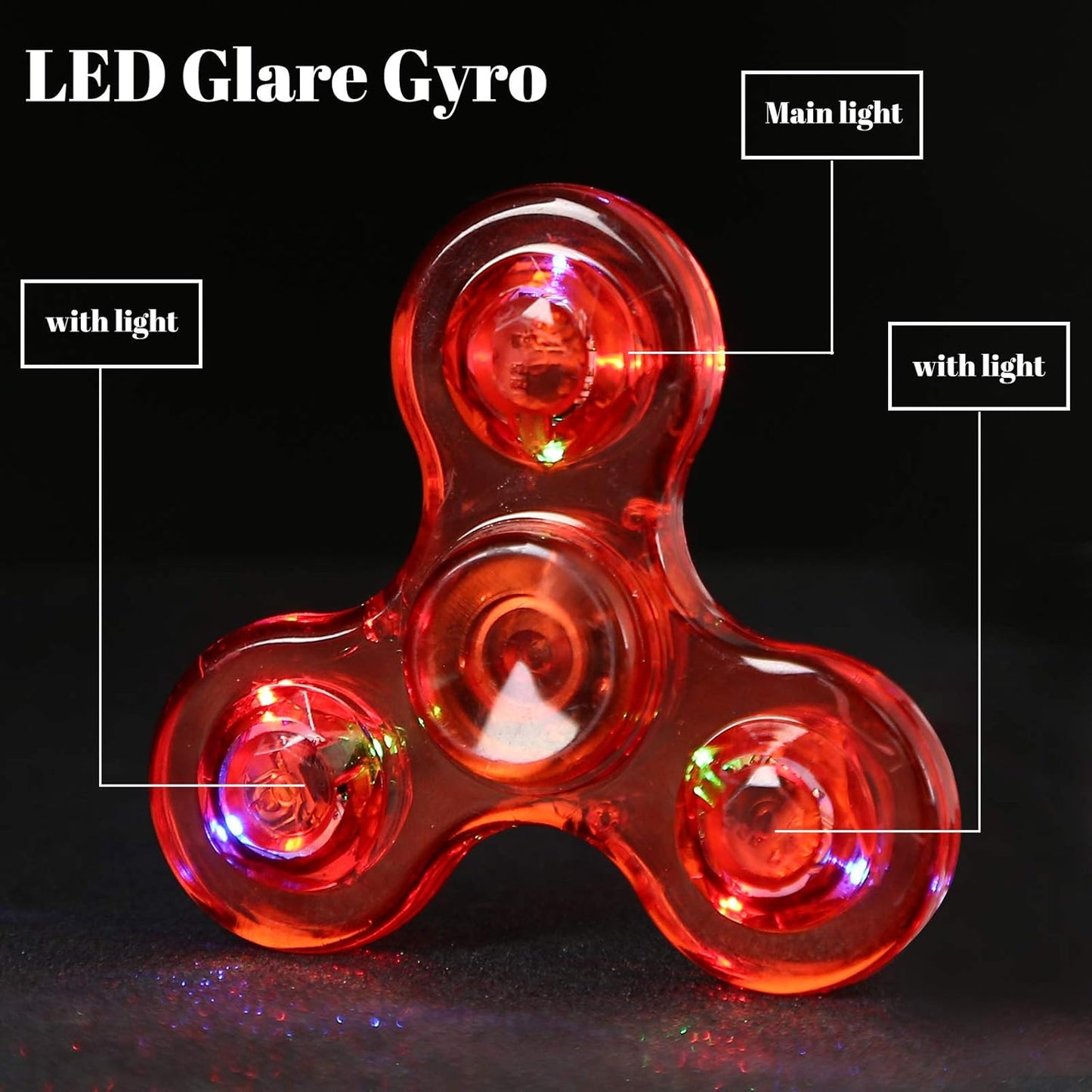 SCIONE LED Fidget Spinners, Light Up Sensory Fidget Toys for Kids, Glow in The Dark Toys for Kids 4-8-12, ADHD Anxiety Stress Relief Toys for Adults, Halloween Classroom Prizes Return Gifts for Kids