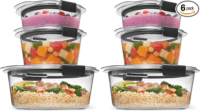 Rubbermaid Brilliance® Round Leak Proof Food Storage Containers, 6 Piece Set (Pack of 2)