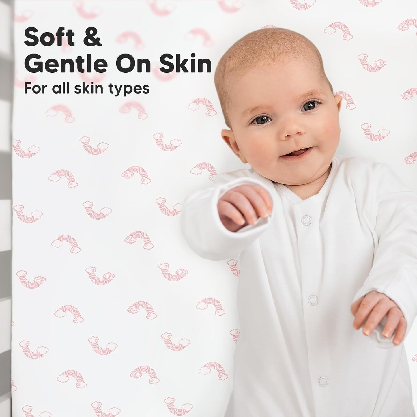 KeaBabies 2-Pack Baby Crib Sheets for Boys, Girls - 52x28 Viscose Derived from Bamboo Toddler Bed Sheets Neutral, Fitted Crib Mattress Cover for Standard Baby Bedding, Soft & Cozy (Dreamland)