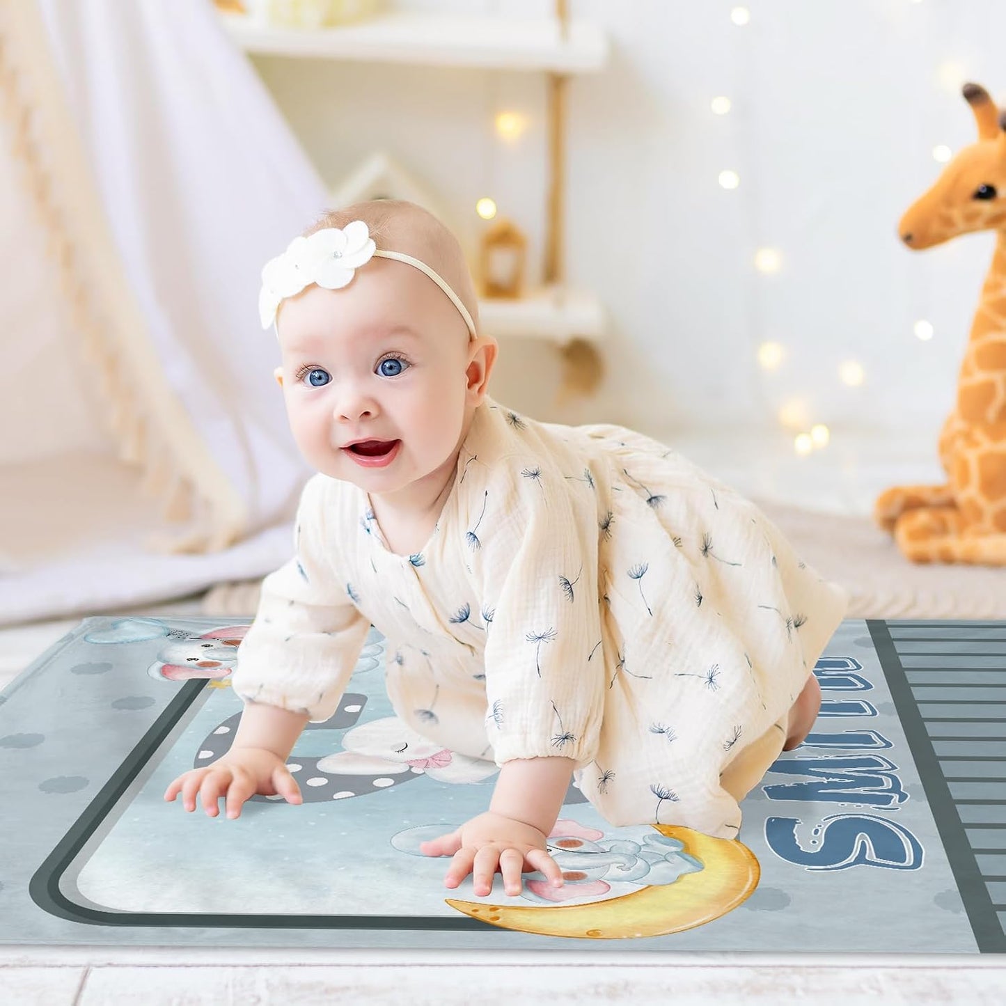 Personalized Cute Elephant Name Blanket, Custom Cartoon Alphabet Name Blanket Toddler Girls Soft Flannne Swaddling Blankets Customized Monogram Memorial Gift from Nana for Infant Newborn Shower