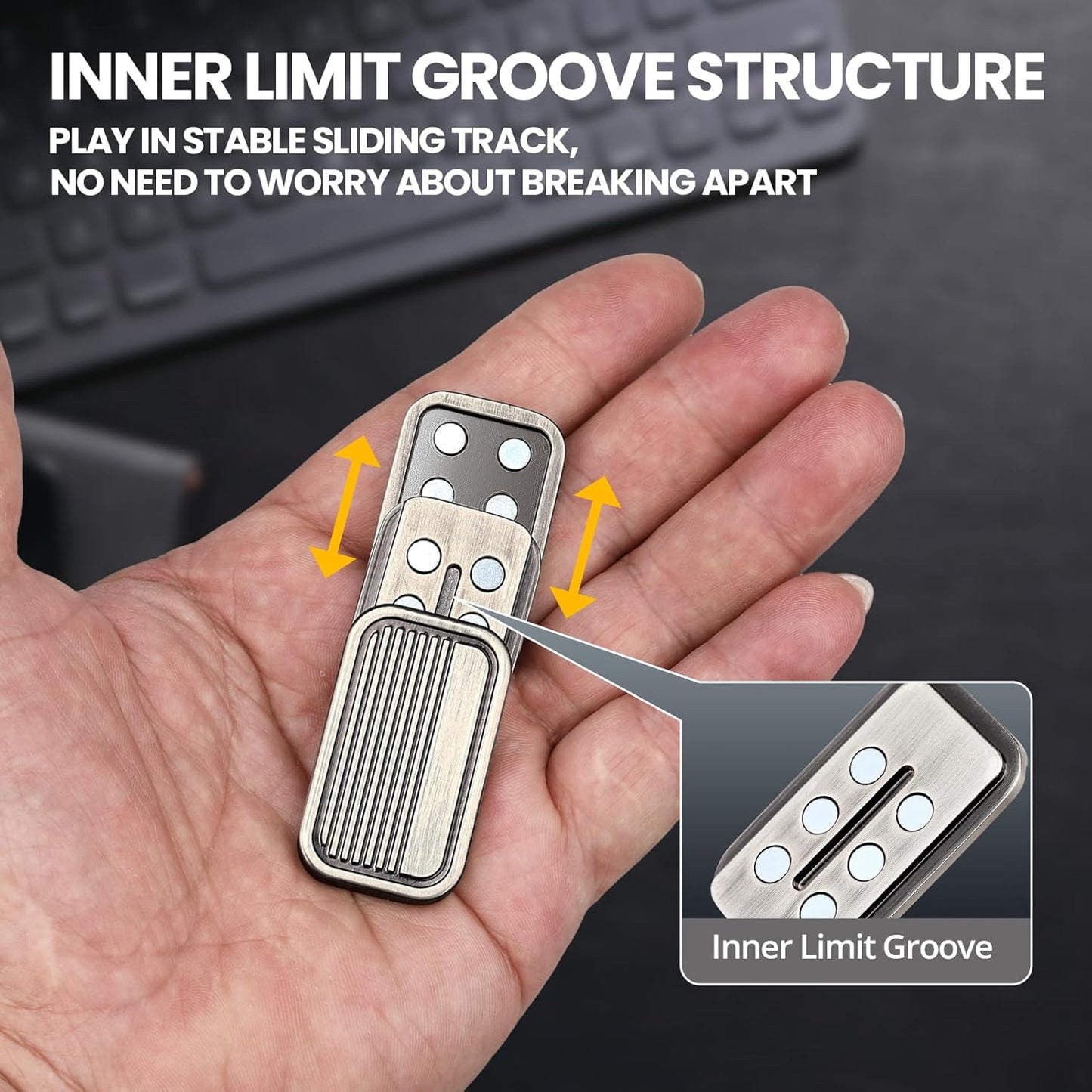 EDC Metal Fidget Slider Toys- Stress Relief EDC Fidget Slider Casual Metal Adult's Hand Toys Office Desk Toys Gifts Stress Toys for Adults