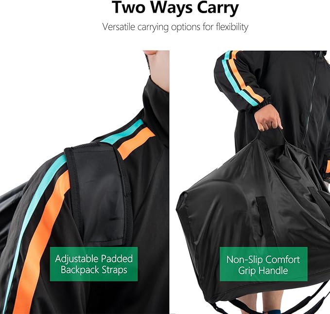 elaia Car Seat Travel Bag for Airplane, Waterproof Wearable with Straps, Large Capacity Padded Car Seat Check Bag, Perfect for Air Travel, Family Vacations, and Parents with Infants