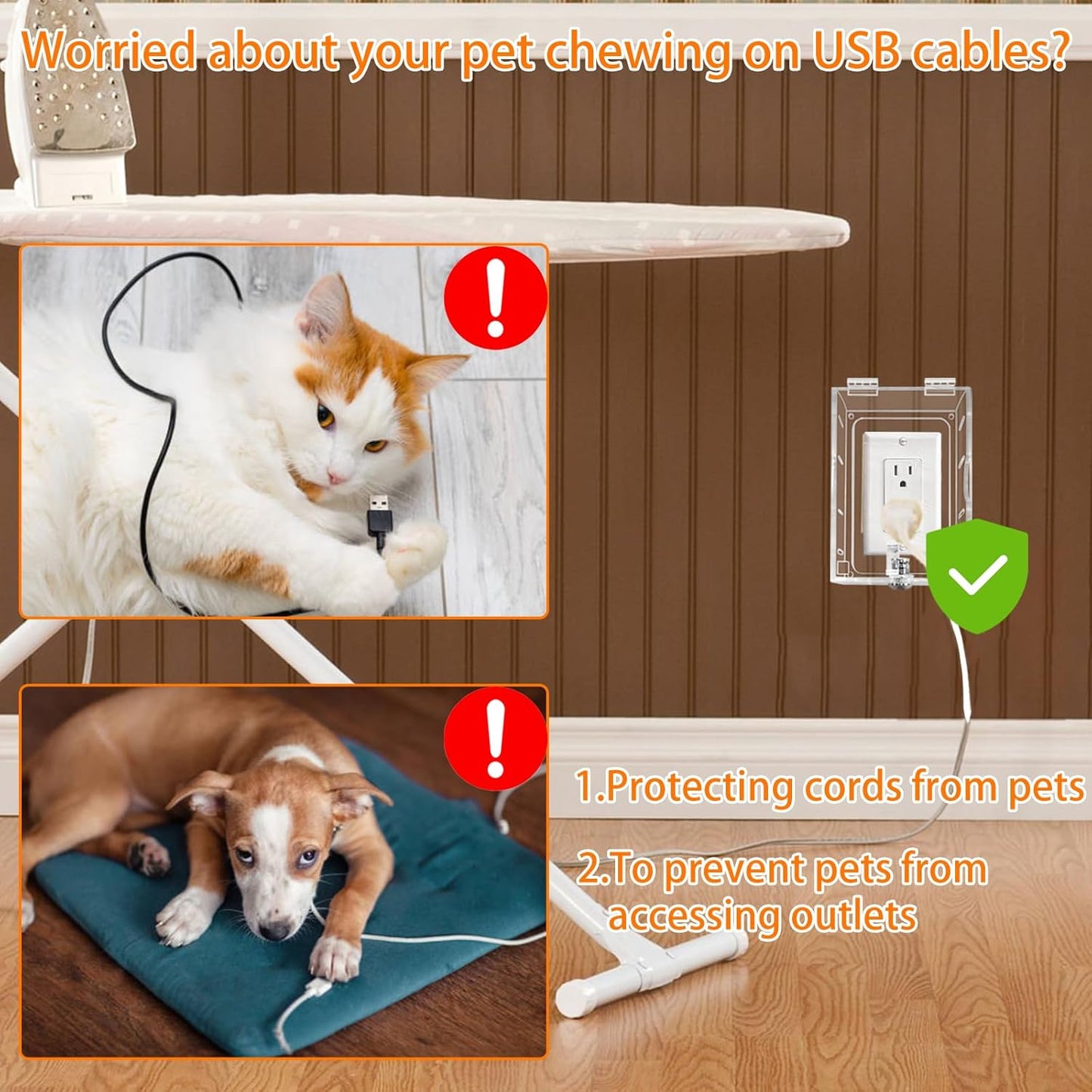 Baby Safety Outlet Cover Box, Outlet Covers, Plug Covers for Electrical Outlets, Socket Covers for Outlets Fit 5.9