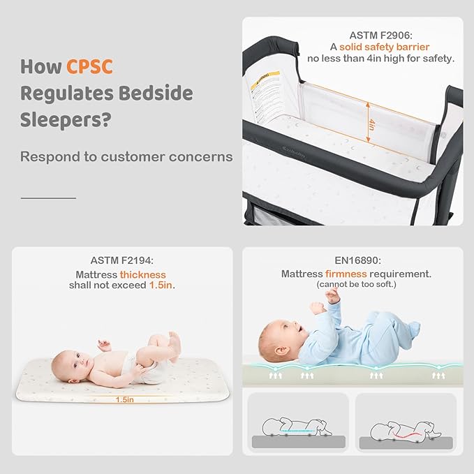 Ezebaby Bedside Bassinet for Baby, Portable Baby Bassinet Bedside Sleeper for Newborn Infants with Wheels Storage Basket, Adjustable 7 Heights and All Mesh Sides