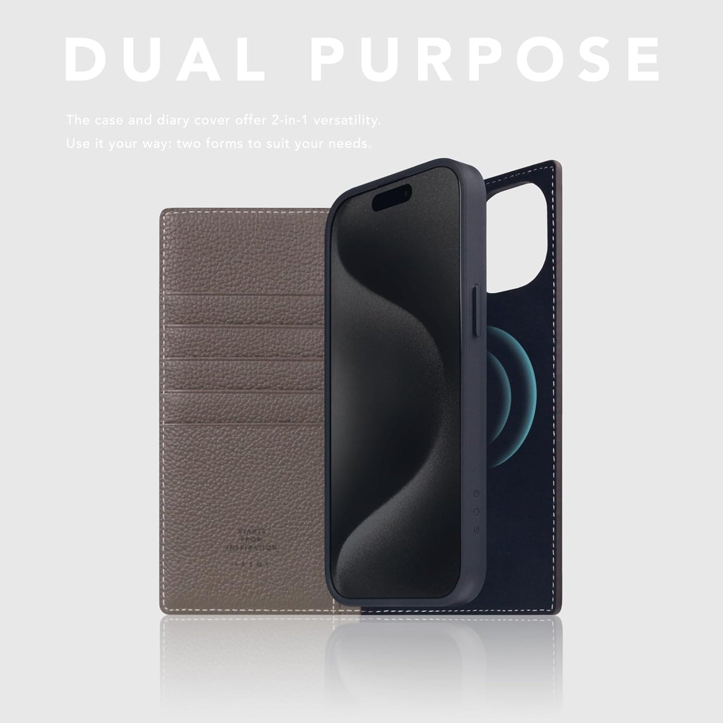 D8 Full Grain Leather Wallet Case for iPhone 15 Plus - [2-in-1] Handcrafted Detachable Diary Style with Magnetic MagSafe Back Cover, Gift Box Included (Etoffe Cream)