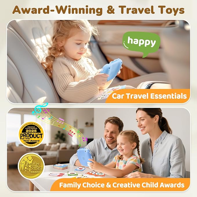 JoyCat Talking Flash Cards for Toddlers 1-5, 314 Words with Durable Thick Cards & Clear Audio, Easy to Slide in and Out, Speech Therapy Toys, Birthday Gifts for Boys Girls