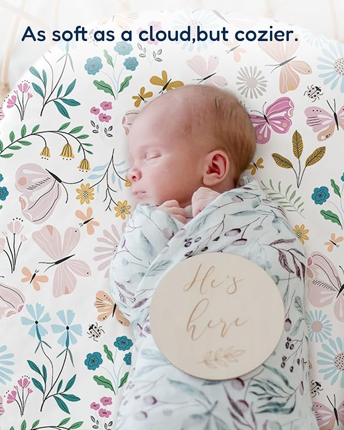 Bedside Sleeper Bassinet Fitted Sheets 33x20 for Maxi COSI Iora, Koola Baby, Baby Joy, Angelbliss, Kidsclub Bedside Bassinet - Buttery Soft Sheets, 2 Pack