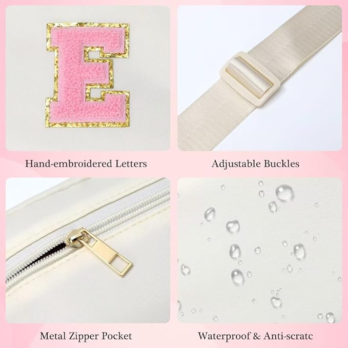 YOOLIFE Birthday Gifts for 3 4 5 6 7 8 9 10 11 12 13 Year Old Girls, Trendy Stuff Gifts for Teen Girls Kids, Initial Crossbody Bag Belt Bag for Women, Beige J