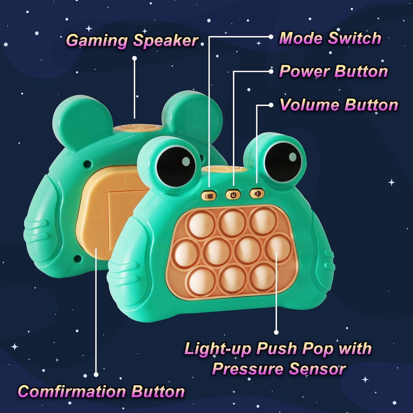 Quick Push Console with Instant Sound Feedback | Handheld Fast Speed Pushing Game | Pop The Target Interactive Educational Sensory Fidget Toy for Kids Adults | Fun Toy for Children 3-12