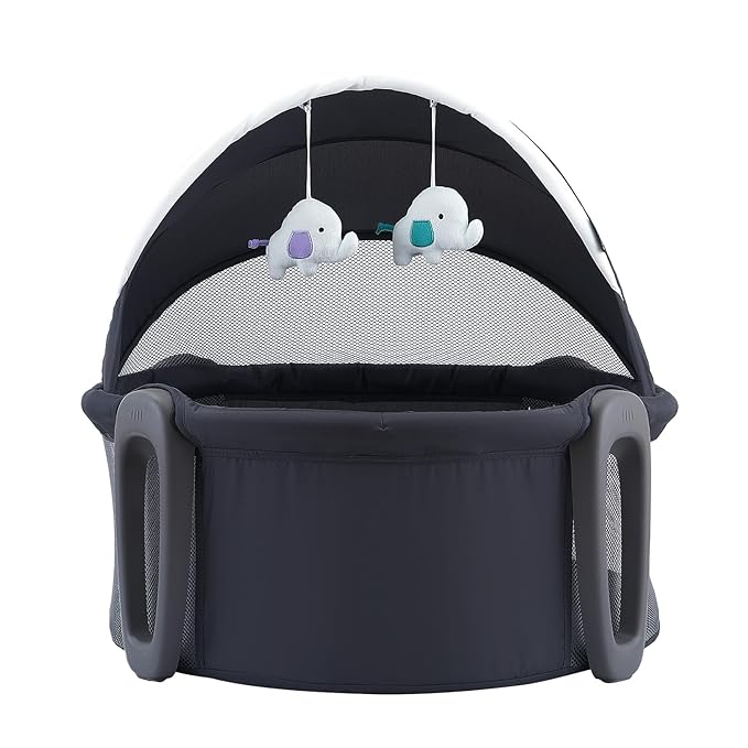Pamo babe Portable Bassinet and Play Space Baby Dome with Toys and Canopy Travel Crib for Newborn