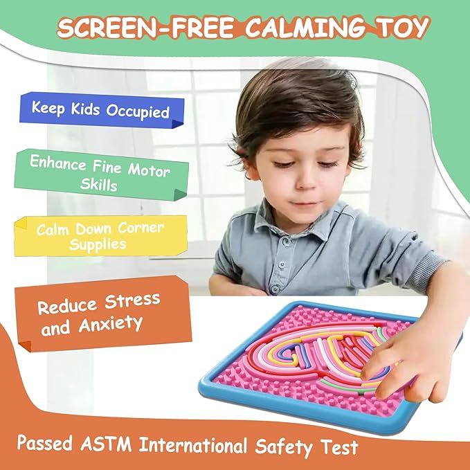 Sensory Activity Board Toys for Kids: 2Pack Double-Sided Sensory Fidget Toys for Stress Anxiety & Calming with Travel Bag | Christmas Stocking Stuffers Toys for Toddler Boys & Girls Ages 3 4 5 6 7 8