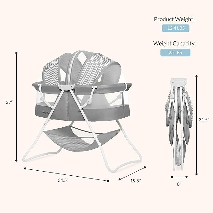 Dream On Me Karley Bassinet, Grey