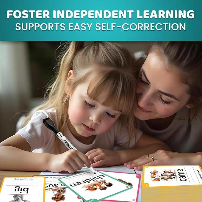 QUOKKA 520 Sight Words Flash Cards for Kids – 5 Levels from Pre-K to 3rd Grade – Bold Font & Jumbo Size & Dry Erase Color-Coded Cards with Rings for Sorting – Based on Dolch & Fry Word Lists