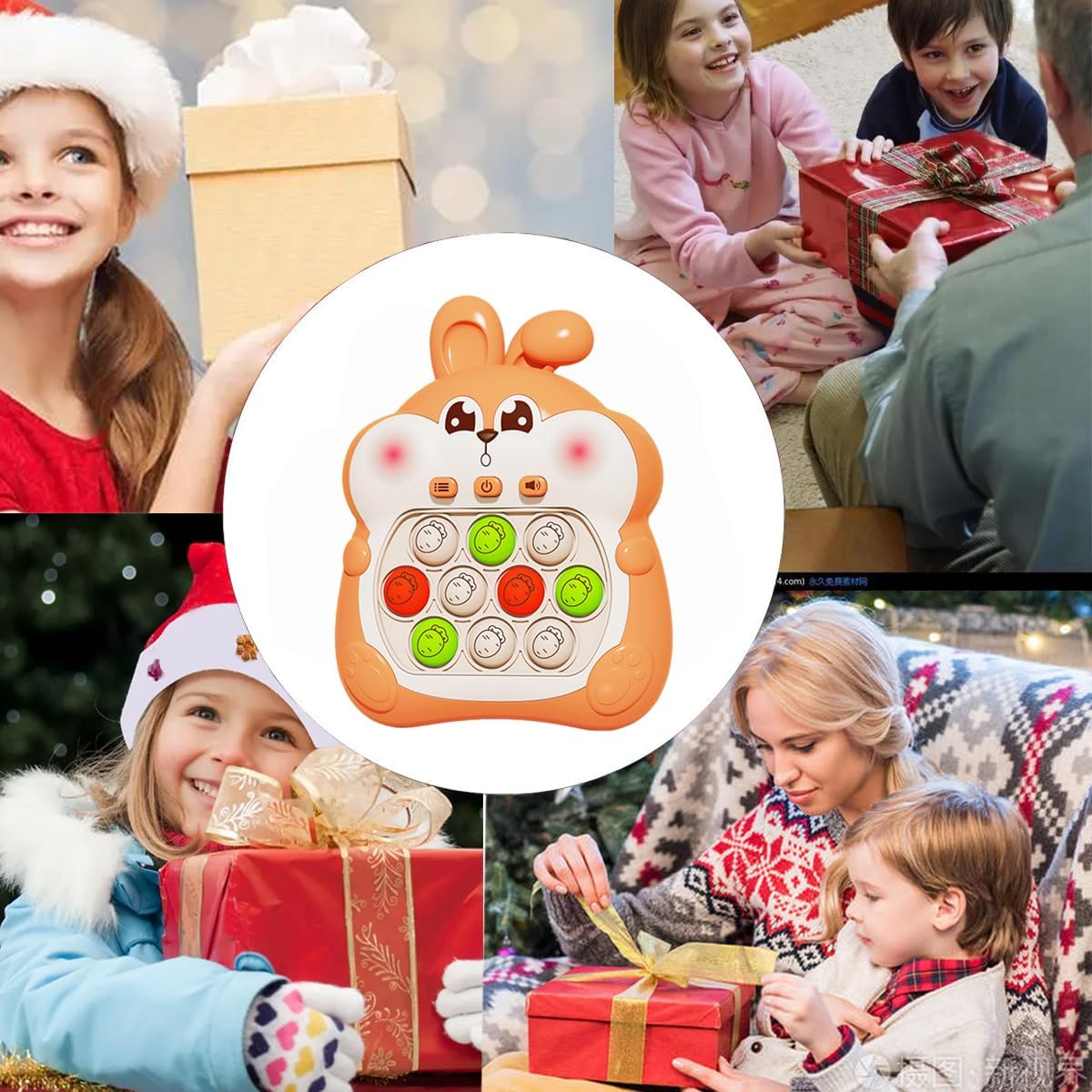 Puzzle Pop Light Up Game Fidget Travel Games/Upgrade Travel Sensory Fidget Toys Popular Handheld Games for Teenagers Anti Anxiety Autism Relief Birthday Party Gift (Orange Rabbit)