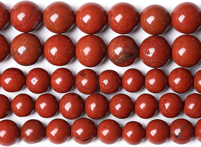 10MM 36PCS Natural Stone Chinese Red Jaspers Spacer Beads for Jewelry Making DIY Bracelet