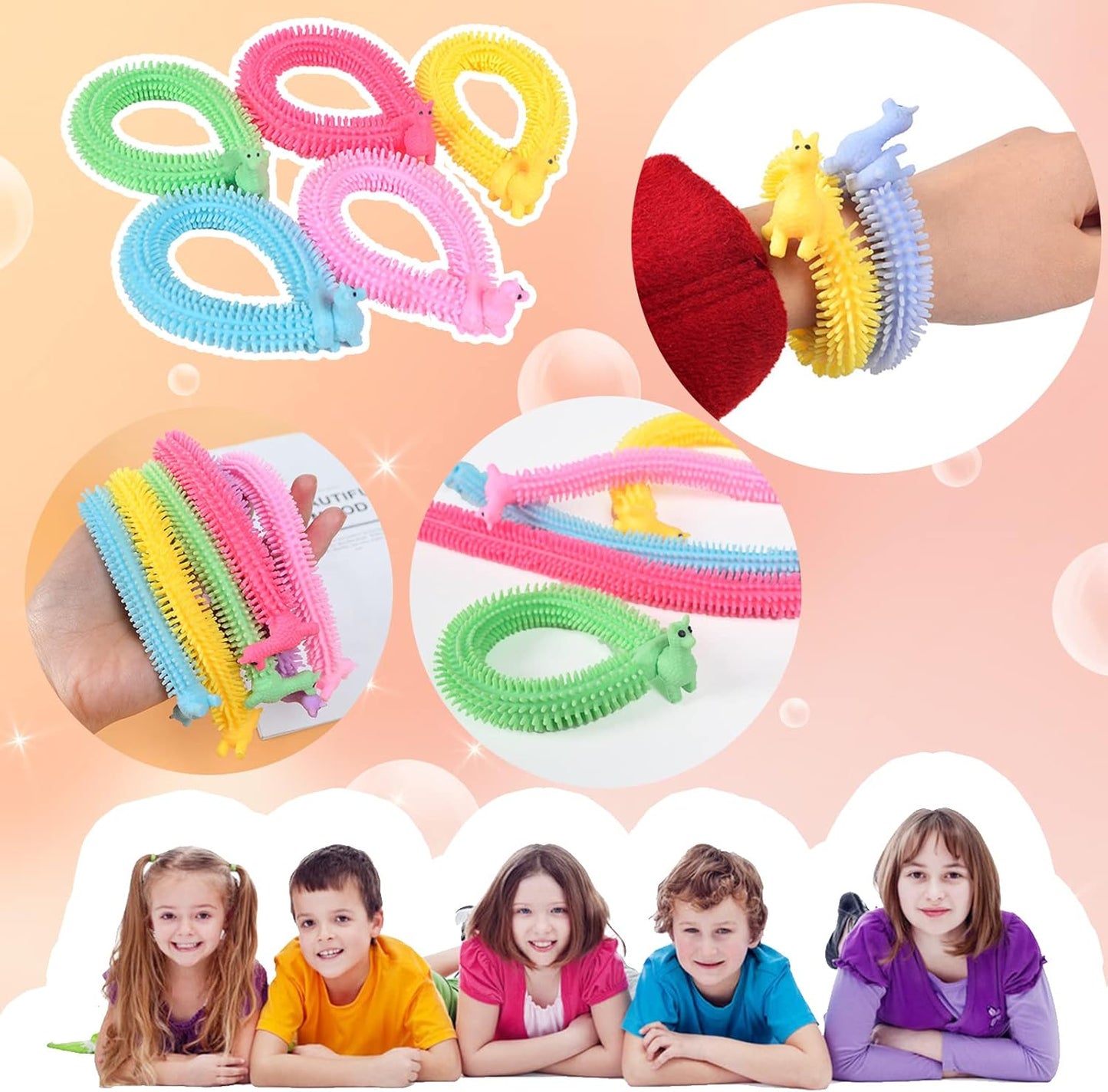 18Pack Stretchy Fidget Toy,Upgraded Sensory String,Colorful Stretchy Strings Fidget Toy for Kids,Adults,Autism,Stress Relief,Strengthen Arms,Build Resistance,Calm and Relax Present