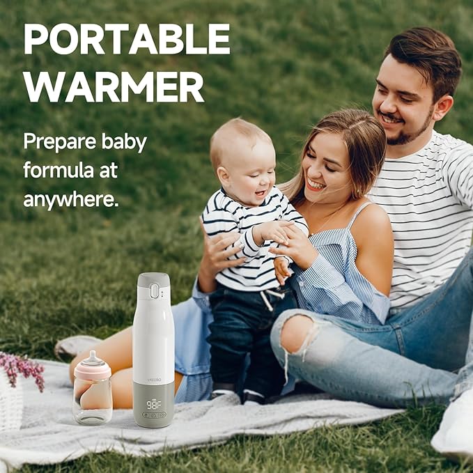 Portable Bottle Warmer, Nano Film Heating 12 oz,Reservation Function,Fast Charging,55WPower,9000mAhLarge Capacity Lithium Battery,Anti-Dry and Anti-Burn Baby Travel Warmer