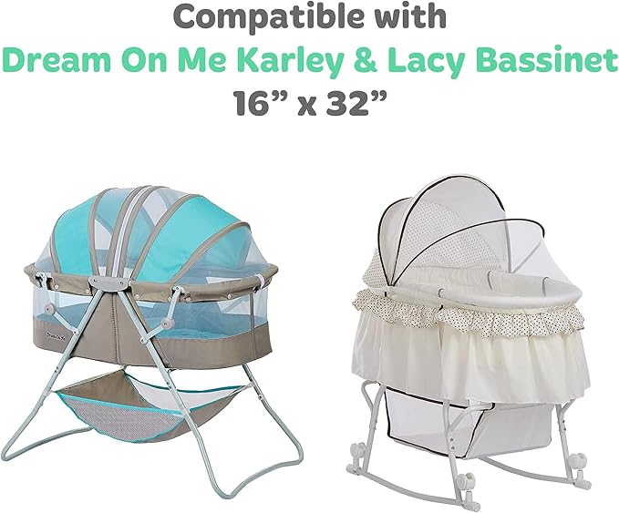 Bassinet Sheets for Dream on Me Karley and Lacy Portable Oval Bassinet – Snuggly Soft 100% Jersey Cotton Fitted Sheets – 2 Pack – Grey