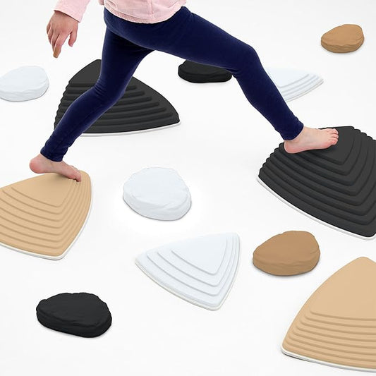 JumpOff Jo - Rocksteady - Balance & Coordination Enhancing Blocks and Stepping Foam Stones, Sensory Toys for Kids - Indoor and Outdoor Obstacle Course