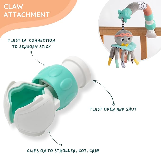 DINGLE DANGLE - Baby Gift Set - 3 in 1 Diaper Changing Helper Headband, Baby Mobile, & Sensory Rattle; Newborn Essentials Must Haves - Great Baby Registry or Shower Gift - Featured on Shark Tank