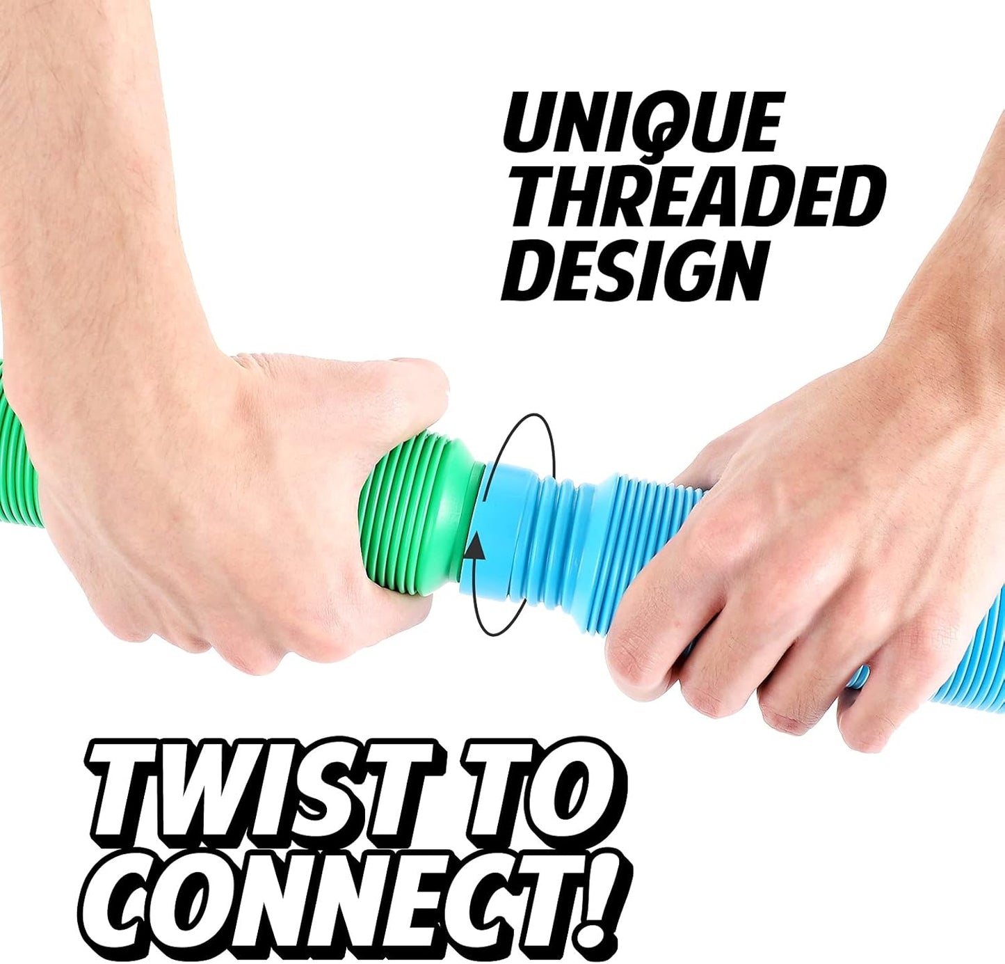 TOUGS Kids Pop Tubes Sensory Toys, Multi-Color Stretch Pipe Fidget Toys for Autistic Children (4 Pack XL)