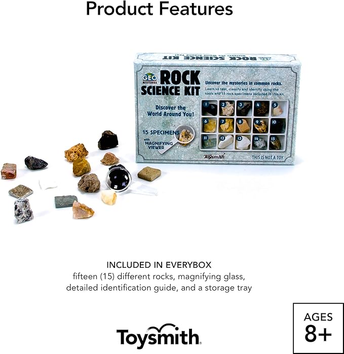 STEM Toy Rock Science Kit Geology Mineral Specimen For Kid Geologists