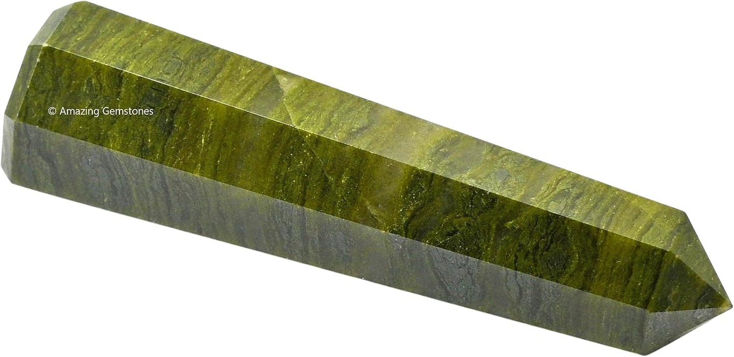 Amazing Gemstone Vesuvianite Crystal Towers - Natural Healing Crystal Point Obelisk for Reiki Healing and Crystal Grid (3 Inch)
