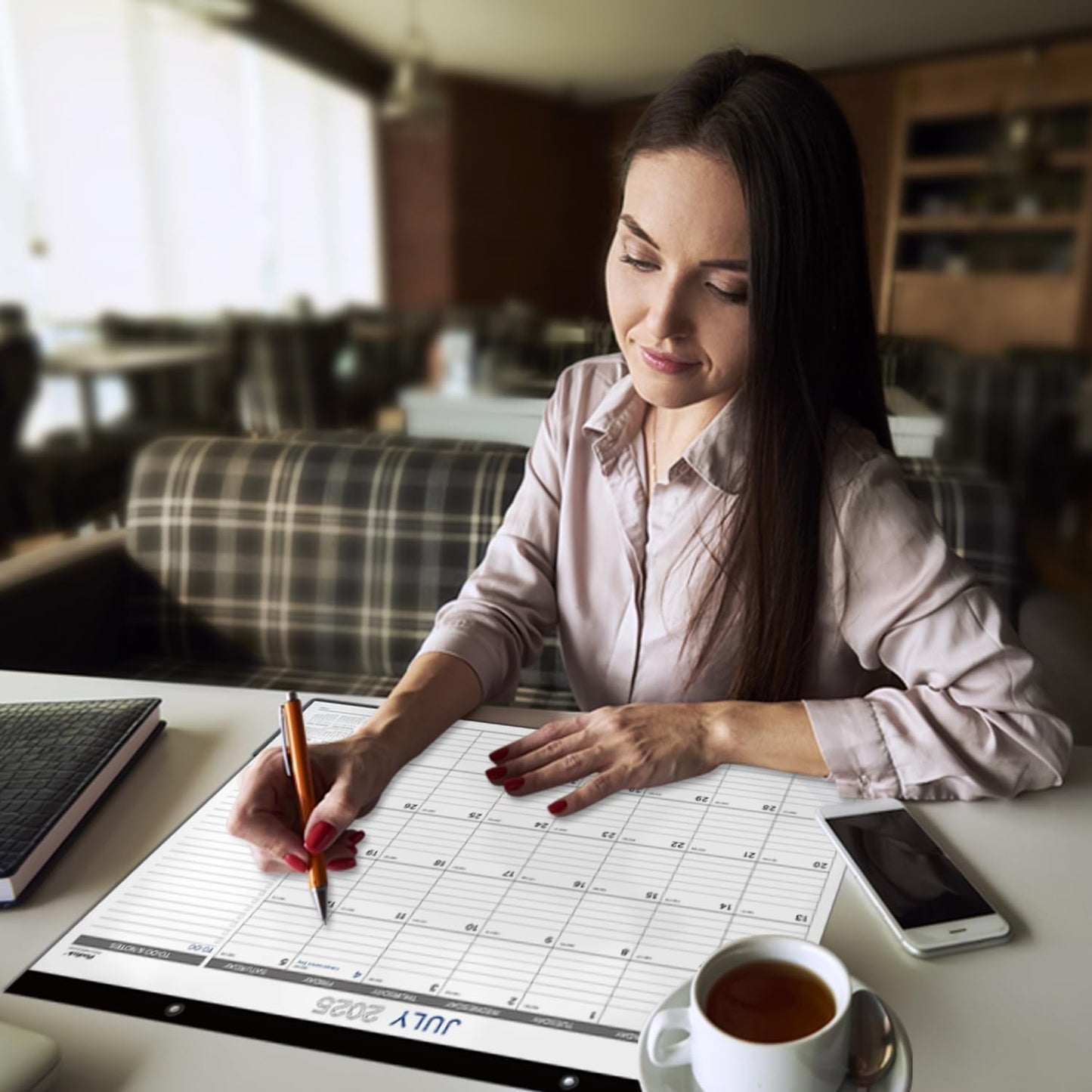 2025-2026 Desk Calendar - JUL 2025 - DEC 2026, 18 Months Large Monthly Desk Calendar, 17" x 12", Large Ruled Blocks