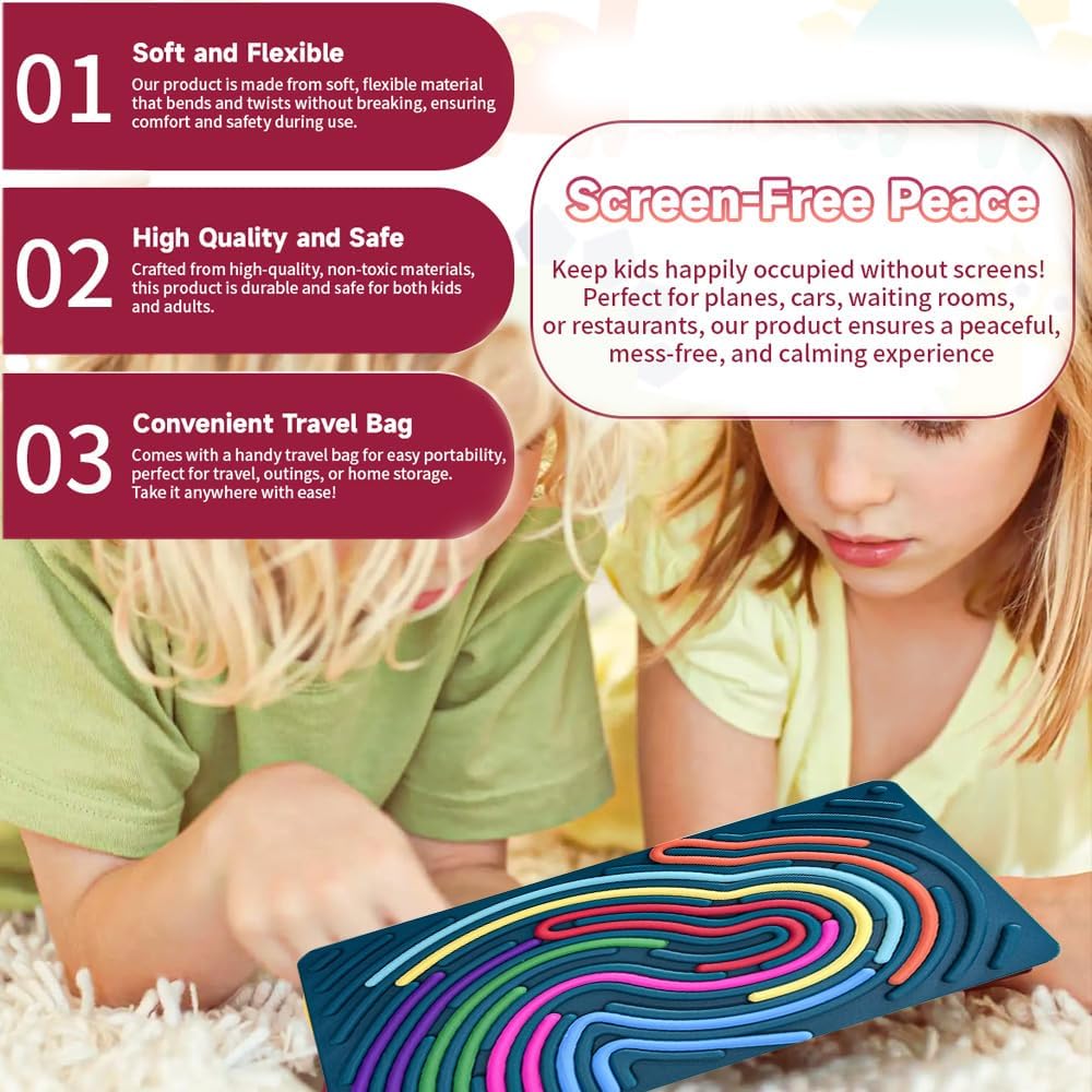 Sensory Activity Board Fidget Toys, Double-Sided Design Quiet Sensory Toys for Kids and Adults Autism ADHD Stress Relief Toy Games Birthday Party