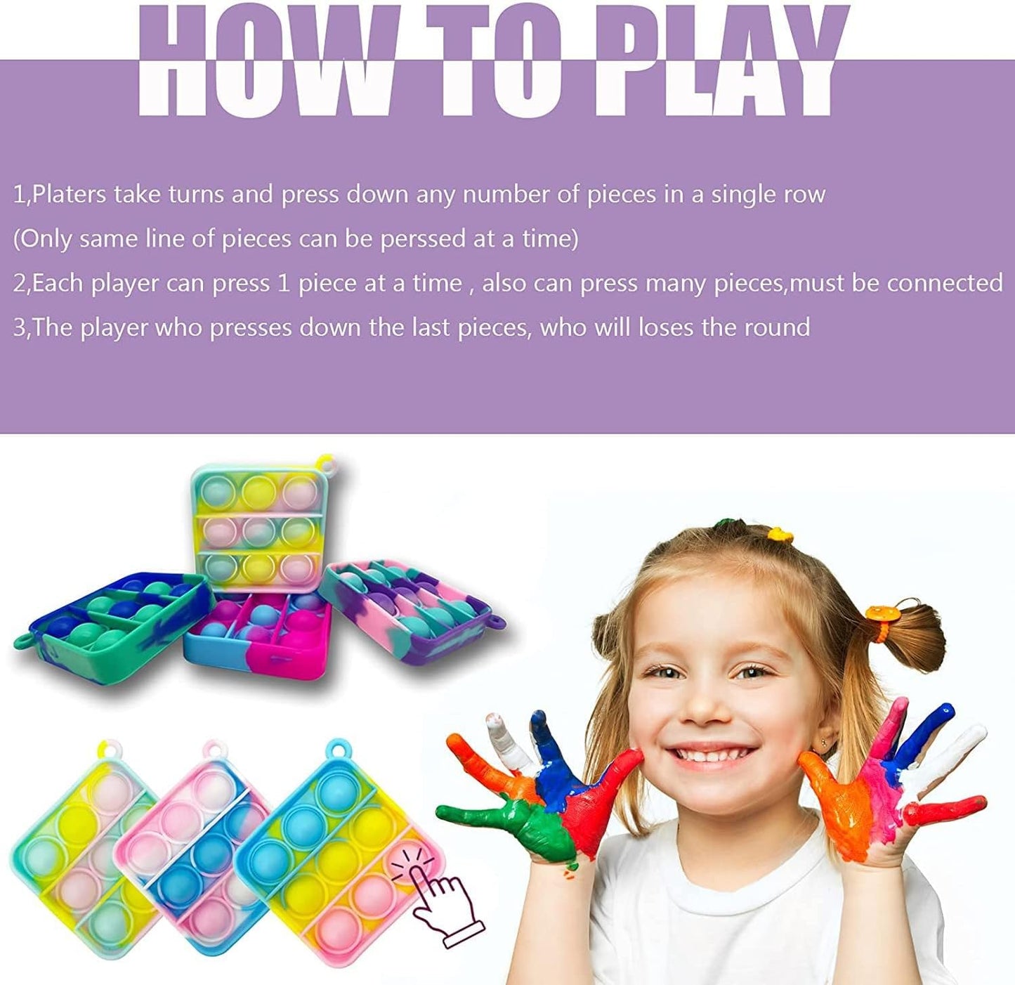 80 pcs Random Color Mini Squeeze Pop Bubble Fidget Sensory Toys, Mini Keychain Wrap Small Relieve Anxiety Stress Toy, Pop Bulk Silicone Classroom Prize for Kids Adult Party Gift